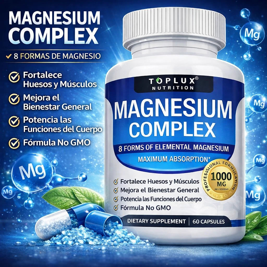 Complejo de Magnesio 8 en 1 | Equilibrio y Vitalidad | Suplemento Premium 1000mg