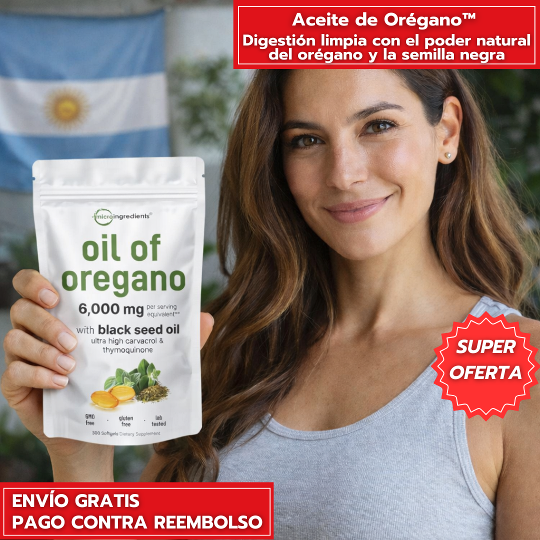Aceite de Orégano - Digestión limpia con el poder natural del orégano y la semilla negra