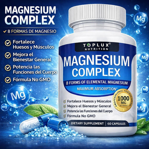 Complejo de Magnesio 8 en 1 | Equilibrio y Vitalidad | Suplemento Premium 1000mg